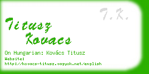 titusz kovacs business card