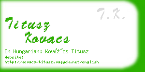 titusz kovacs business card